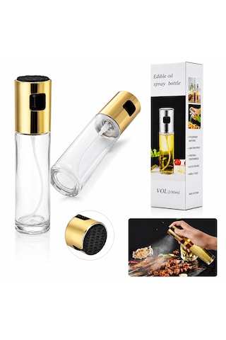 100 Ml Sprey Cam Yağdanlık Krom - Renkli Sprey Kafa - İnce Uzun Şişe 5639 Acı Kahverengi