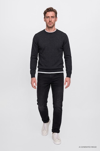 AC&Co / Altınyıldız Classics Ekstra Slim Fit Riss Pamuklu Esnek Denim Jean Erkek Kot Pantolon Antrasit