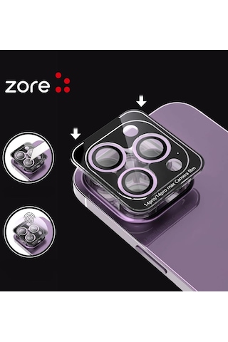 Apple Uyumlu iPhone 15 Pro Max Kolay Takılabilen Premium Safir Kamera Lens Koruyucu Cl-12