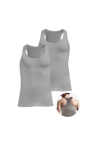 Josejuan 2'li Erkek Atlet Rambo Suprem Koton Likralı 1201-2'li Gri Melanj