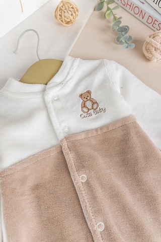 Babymod Kışlık Ayaklı Yumuşak Dokulu Kadife Kız/erkek Bebektulum Krem