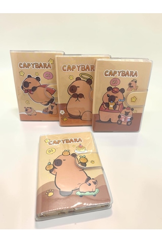 Capybara A7 Not Defteri , Çıt Çıtlı Cep Defteri - Kaykaylı Capybara Sarı