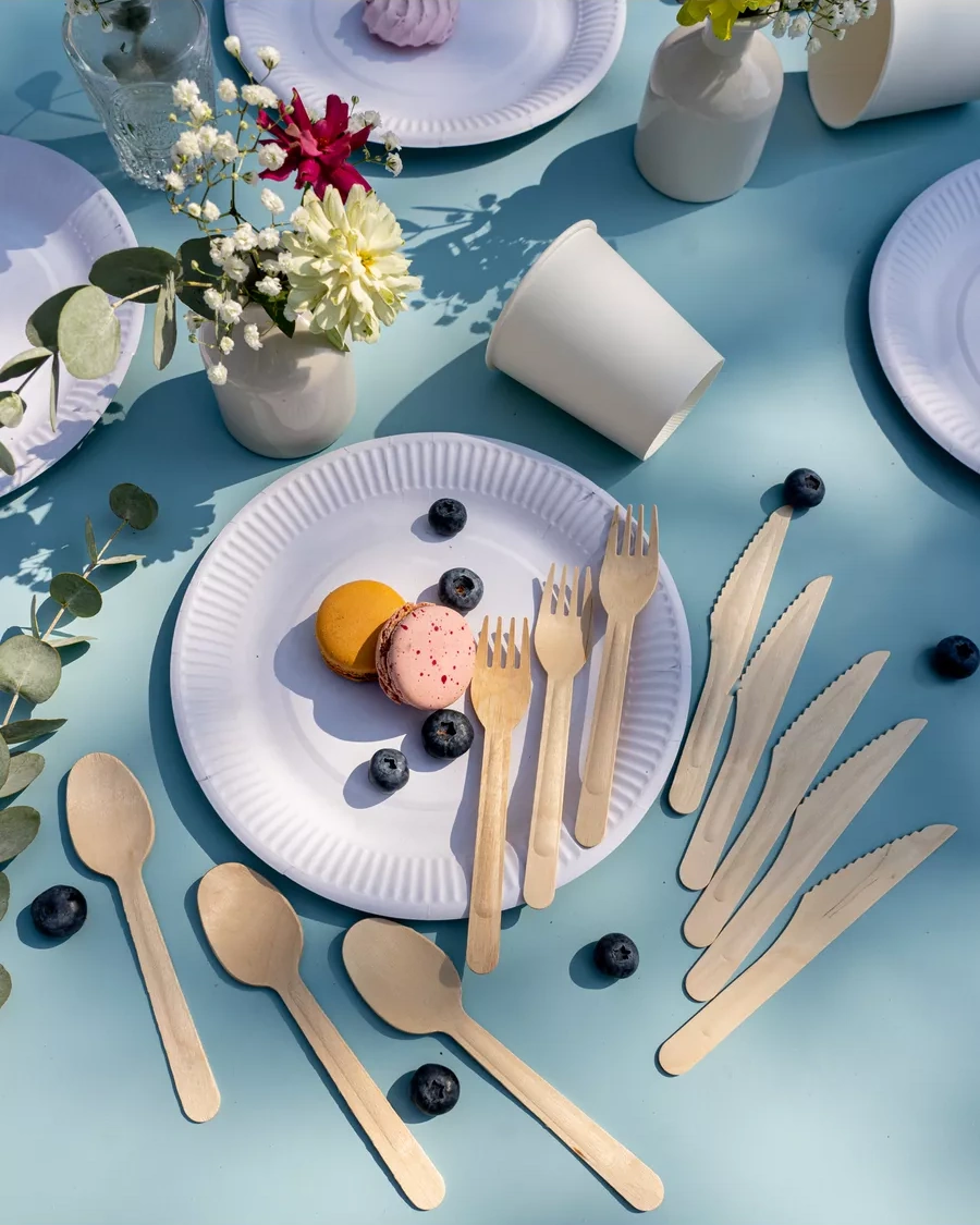 Ajvıen Kompanı Tek Kullanımlık Beyaz Tabaklar 23 Cm 100 Adet Kağıttan 224340428 Beyaz Dokulu