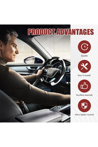 Yifomall 38cm Evrensel Deri Direksiyon Kılıfı - Nefes Alıcı, Kaymazsız, Korumalı, Kadınlar İçin Moda Tasarım Beyaz