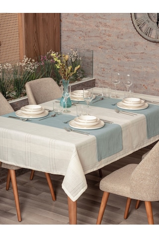Cotton Box Antique Masa Örtüsü Seti Jasmine Krem 155x220