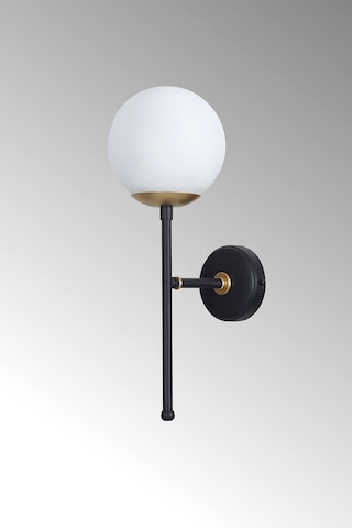 Luzarana Olimpo Sarı-siyah Metal Gövde Beyaz Camlı Tasarım Aplik