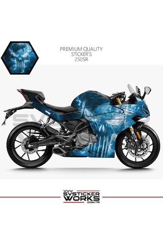 Cfmoto 250sr Sticker Kaplama Punisher Motor Kaplama Modeli Hazır Kit