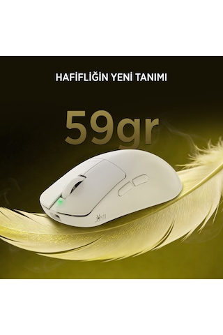 James Donkey Jdm11 Paw3311 12.000dpı Triple Mode Kablolu/bluetooth/2.4g Beyaz Gaming Mouse