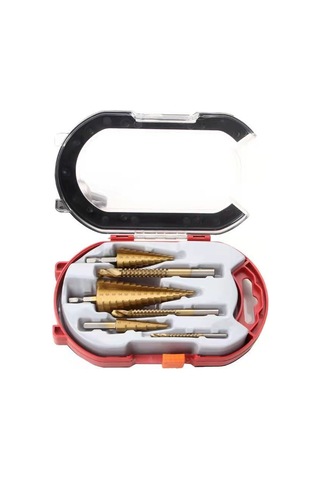 Yunboo Hss 4241 Titanyum Kaplı 6 Parça Merdiven Matkap Seti, Üçgen Saplı, Ahşap Kesim Ve Freze İçin, Dayanıklı Ve Kullanımı Kolay, Poşetli Paket