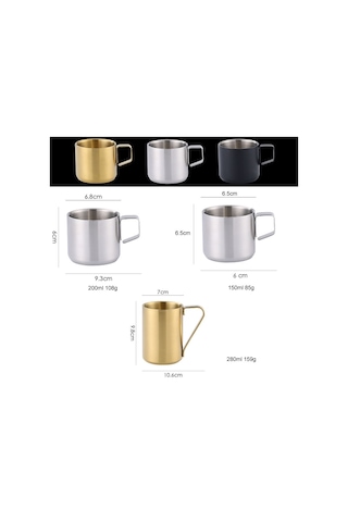 Cbtx 200 Ml 304 Paslanmaz Çelik Çift Katmanlı Yalıtımlı Kupa Çocuk Damla Geçirmez Su Bardağı Kahve Kupa Gümüş