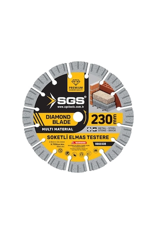 Sgs2338 - 230mm Soketli Elmas Testere Multi Material Beton Taş Tuğla Metal Kesici