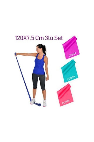 3 Lü Pilates Band Pilates 120X7.5Cm Banatı Plates Bant Pilates La