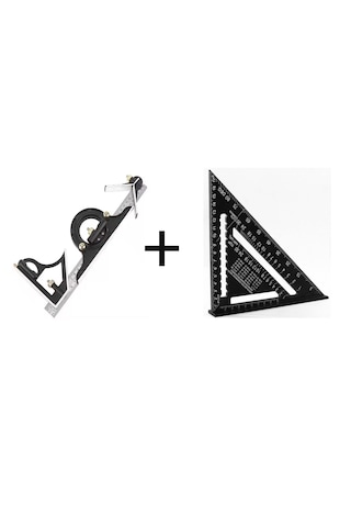 Benan Tools 300 Mm Terazili Gönye Ve 175 Mm. Üçgen Gönye 2'li Set