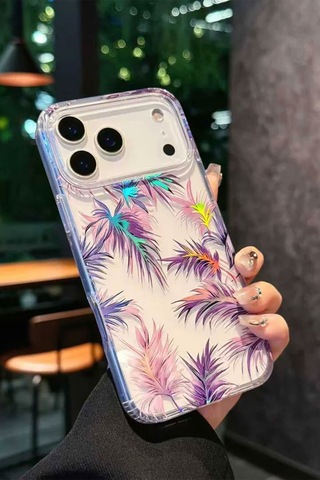 İphone 17 Air Uyumlu Kılıf Solmayan Imd Baskı Desenli, Şeffaf Tpu+pc Botanik Kapak