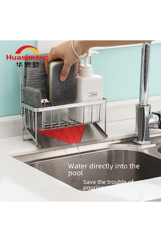 Reedark Çelik Paslanmaz Mutfak Sünger & Mendil Kurutma Rakusu, Su Akışlı Tasarım, Çok Amaçlı Ev Gereci, Kaymazsız Ayaklı Depolama Ünitesi Diğer