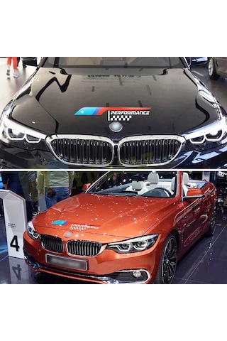 Bmw M Performance Logo Arma Oto Sticker Kaput Yapıştırma Etiket 60 X 10 Cm