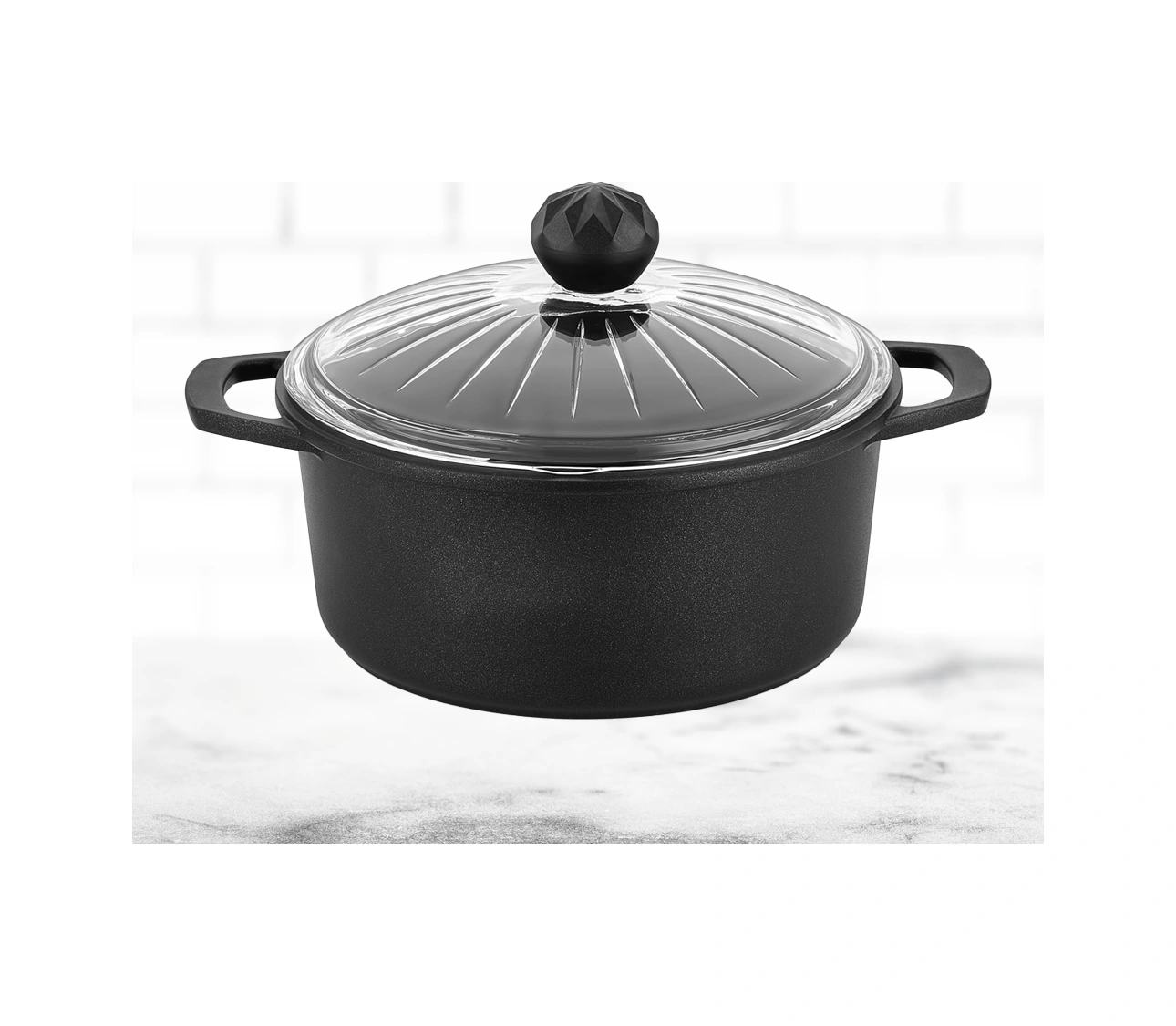 Elmas İkili Derin Tencere 20 - 24 Cm Siyah