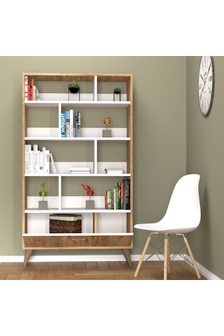 Tanmob Gold Kitaplık Çam-Beyaz - Ktb0202