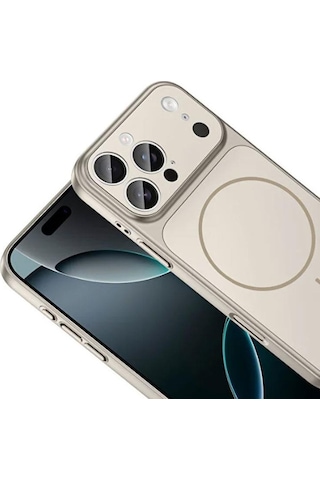İphone 15 Pro Max Uyumlu Ag Glass Koruyucu Kılıf İphone 17 Pro Max Görünümlü Gri