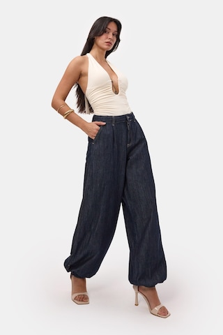 it's basic Kadın İndigo Selvedge 7s6-50 Balon Jogger Fit Denim Jean