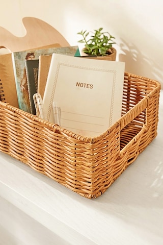 Ocean Home Textile Yıkanabilir Bej Pp Rattan Sepet 33 X 23 X 11 Cm