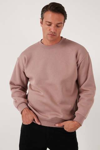 Buratti Regular Fit Bisiklet Yaka Pamuklu Içi Tüylü Yumuşak Şardonlu Erkek Sweat 5905255 Gül