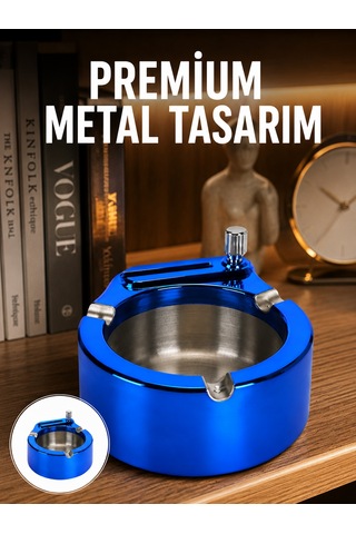 Dekoratif Çakmaklı Küllük Kolay Temizlenebilir Metal Yeni Nesil - Lisinya