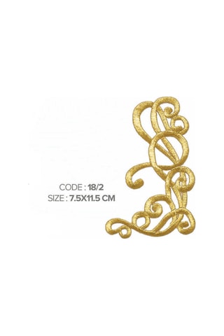Ütü İle Yapışan Altın İşlemeli Motif Patch En :7.5 Cm Boy:11.5 Cm 1 Adet - 691780449 Diğer