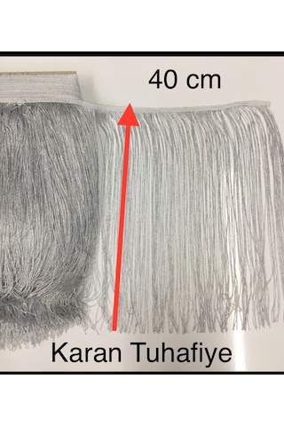 Püskül Saçak Gümüş Simli 40 Cm 1 Metre