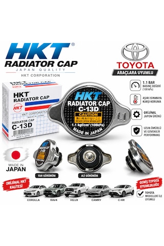 Toyota Araçlara Uyumlu Hkt Marka Radyatör Kapağı 1996-2023 Model Uyumlu