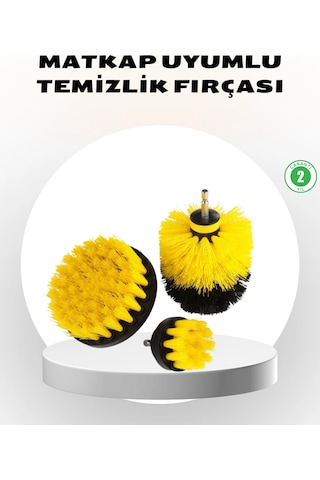 Bakım & Temizlik 3 Lü Matkap Ucu Fırça Seti Derinlemesine Temizlik, Tüm Yüzeylerle Uyumlu
