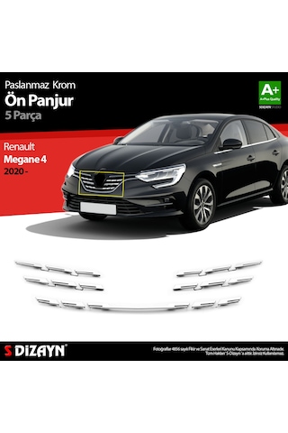 Renault Megane 4 Krom Ön Panjur 5 Prç. 2020 2021 2022 2023 2024 2025