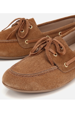 Hotiç Kadın Süet Deri Taba Comfort Günlük Loafer