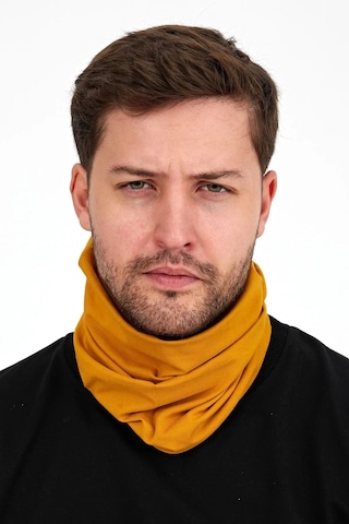 Erkek 4 Fonksiyonlu Koruyucu Pamuklu, Esnek, Terletmez, Bandana, Boyunluk, Maske - Tek Ebat / Koyu Hardal Koyu Hardal