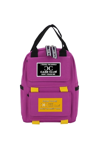Case Club Kadın Sırt Çantası Yandan Cepli Su Geçirmmez Kumaş Pembe