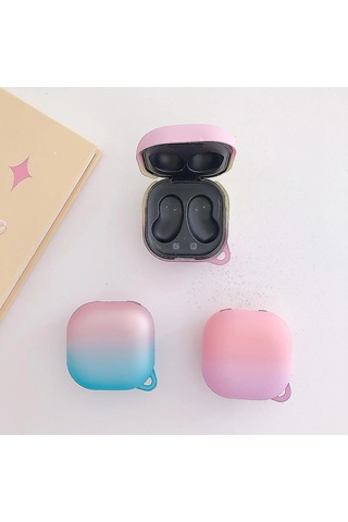 Caseonn Samsung Uyumlu Galaxy Buds Fe - Buds Core Kılıf Duo Aurora Koruma Pembe Sarı