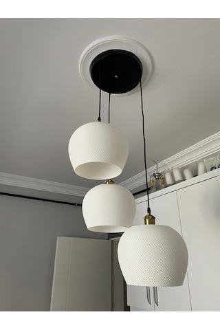 Modern Tarzda Sarkıt Salon Mutfak Yatak Odası Için 3'lü Bohem Avize Rustik Ampul Hediyeli Nestvibe Siyah