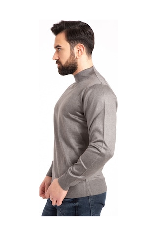 Nacar Store Erkek Gri Yarım Boğazlı Kazak