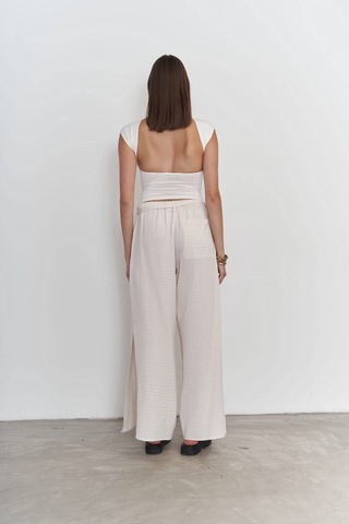 Mai Collection Mai Studios Co. Harmony Yan Bağlama Ekru Pantolon Ekru
