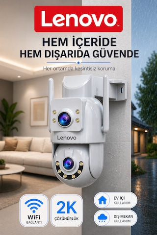 2 Kameralı Wifi Ultra Renkli Gece Görüşlü Hareket Takipli Güvenlik Kamerası