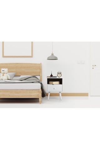 Flora Solo Komodin Beyaz