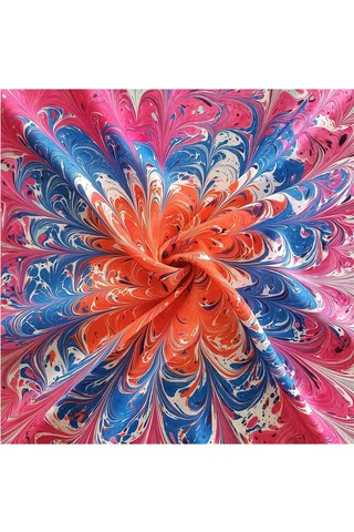 Elif Ebru Ebru Sanatı El Yapımı Özel Koleksiyon Twill İpek Eşarp Ozltıe 18 001