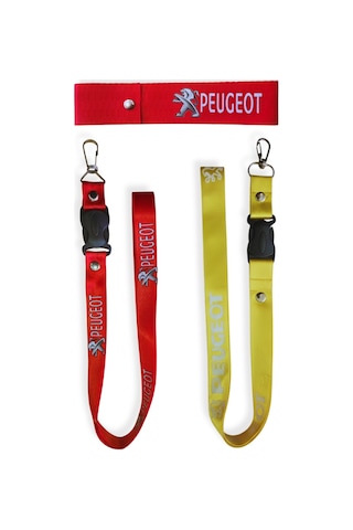 Peugeot Uyumlu Kırmızı Renk Yüksek Kalite Tampon Dili & Çeki Ipi / Sarı Kırmızı Oto Ayna Askısı