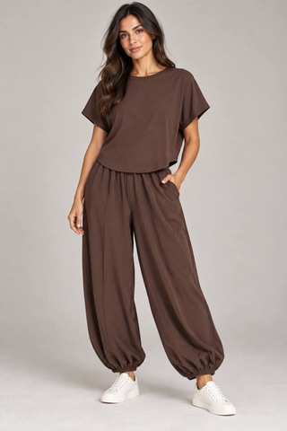 Lismina Balon Pantolon - Jogger Kahverengi