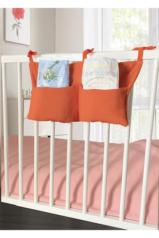 Bebek Beşik Yanı Organizer 2 Cepli Pratik Organizer Kiremit Turuncu