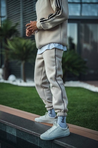 Lulikwear 3 İplik Sweatshirt Ve Eşofman Takımı Krem