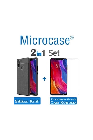 Microcase Xiaomi Mi 8 Leather Tpu Silikon Kilif + Tempered Cam 272912456 - Seçenek / Cam Koruma-Cam Istemiyorum
