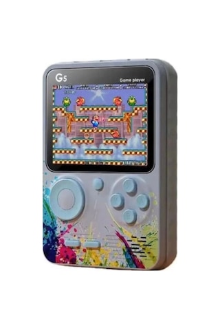 Taşınabilir Mini El Oyun Konsolu 500 Oyunlu Bluetooth Bağlantılı Gri Renk Gamepad