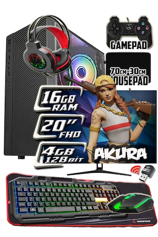 Warbox Akura i5-3350P 16 GB 256 GB + 250 GB SSD Radeon R7 240 20" W10P Masaüstü Oyuncu Bilgisayarı