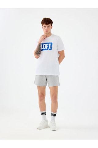 Regular Fit Erkek Şort Gri Melanj